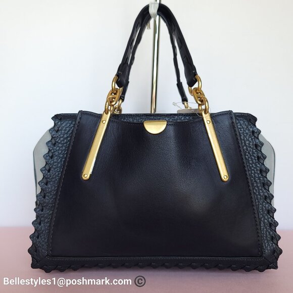 COACH Dreamer 27 Whipstitch Colorblocked Mixed Leather & Suede Satchel-Ink Mult⭐ - Picture 6 of 16